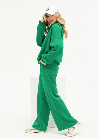 Зелений трикотажний вільний костюм із коміром ISSA PLUS (266782683)
