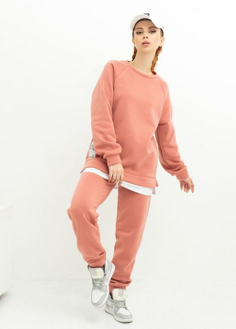 Розовый утепленный костюм с хлопковой вставкой ISSA PLUS (266782758)
