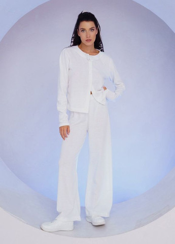 Белый ангоровый костюм с широкими брюками ISSA PLUS (266782795)