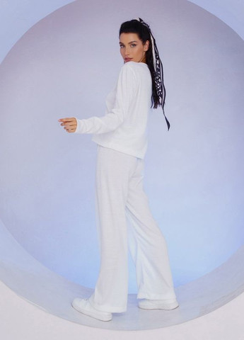Білий ангоровий костюм із широкими брюками ISSA PLUS (266782795)