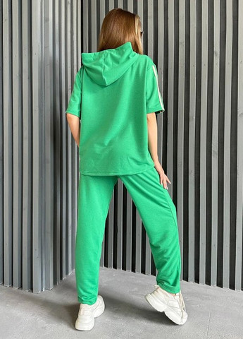 Зеленый трикотажный костюм с тесемками ISSA PLUS (266783773)