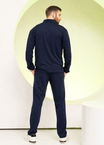 Трикотажный спортивный костюм однотонного темно-синего цвета ISSA PLUS (266783427)