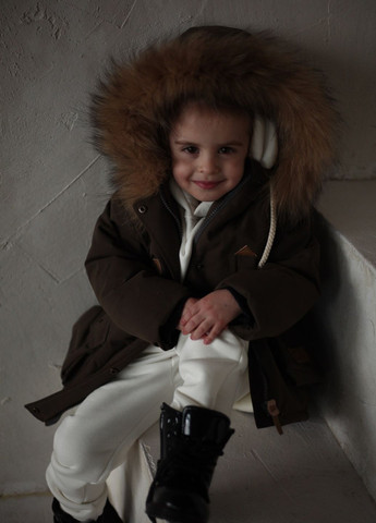 Коричневая зимняя парка зимняя куртка Little Bunny