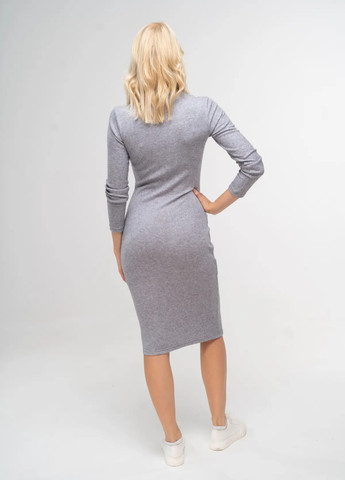 Сіра кежуал сукня-лапша міді Роза однотонна