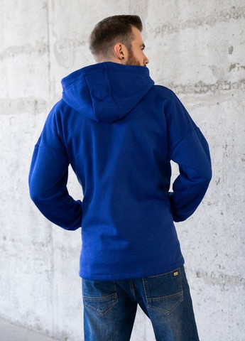 Синє утеплене худи на блискавці ISSA PLUS (266799394)