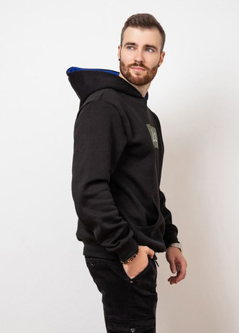 Трикотажное теплое худи черного цвета с принтом ISSA PLUS (266799405)