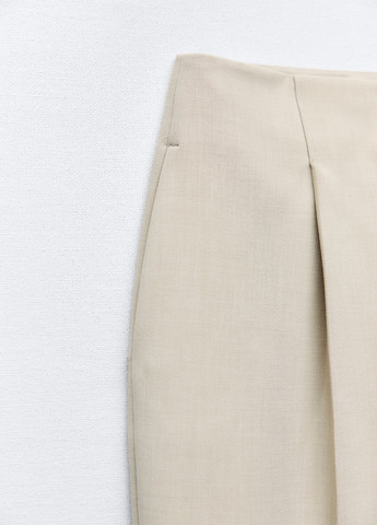 Песочные классические демисезонные брюки Zara