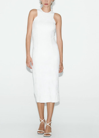 Білий святковий сукня Zara з квітковим принтом