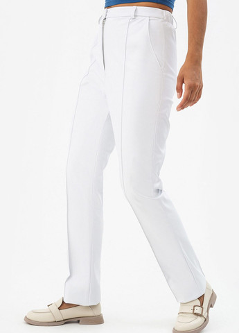 Белые кэжуал демисезонные прямые брюки Garne