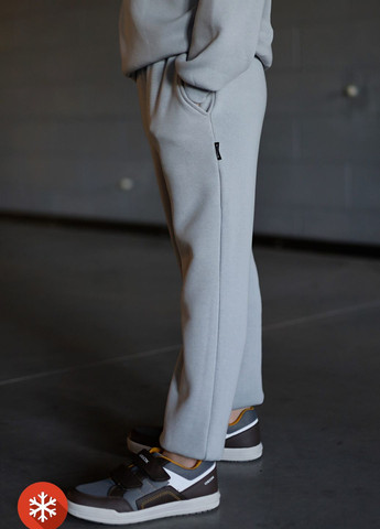 Серые спортивные зимние зауженные брюки Garne