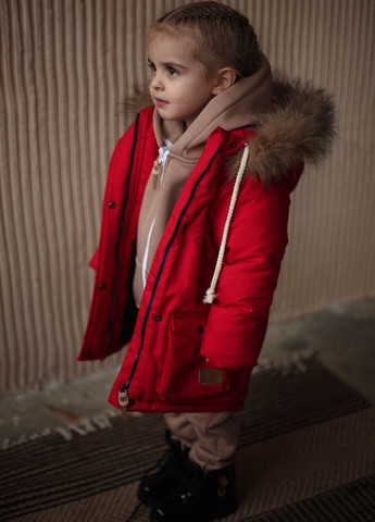 Красная зимняя парка зимняя куртка Little Bunny