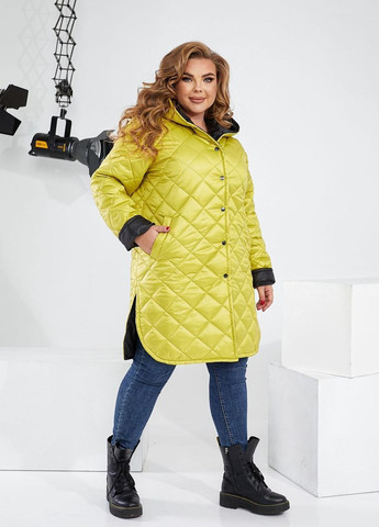 Желтое демисезонное Женское пальто стеганое Liton