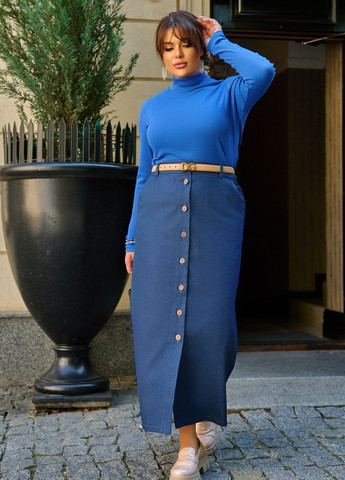 Синяя джинсовая однотонная юбка Minova