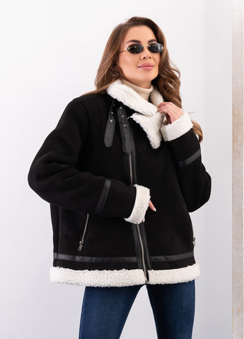 Чорна зимня жіночі куртки ISSA PLUS 13613A