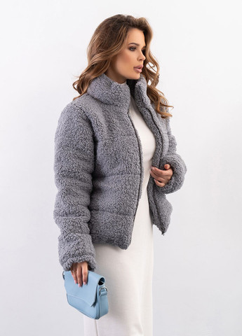 Сіра зимня жіночі куртки ISSA PLUS SA-485