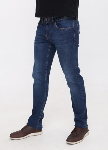 Темно-синие демисезонные слим джинсы мужские темно-синие слега зауженные 36 длина Завужені FRANCO BENUSSI
