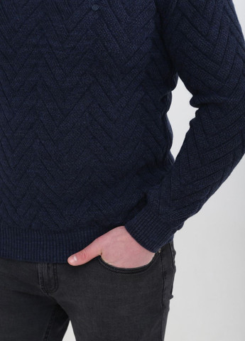 Черный зимний свитер мужской черный вязаный с горлом джемпер JEANSclub Приталений