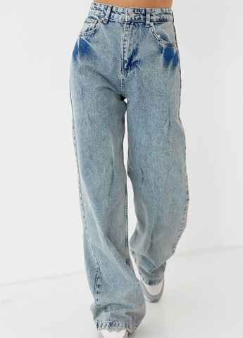 Женские джинсы-варенки wide leg с защипами Lurex - (266993999)