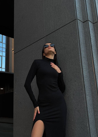 Черное кэжуал платье N.Family однотонное