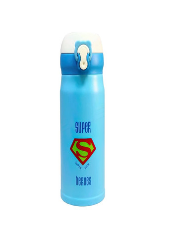 Термос детский супергероины Superman для напитков 350 мл голубой No Brand (267149039)
