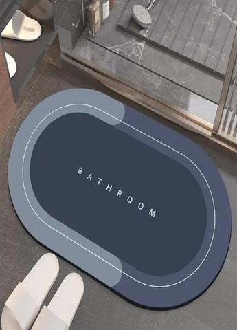 Коврик для ванной комнаты влагопоглощающий быстросохнущий нескользящий Memos 60х40см Голубой VTech (267507327)