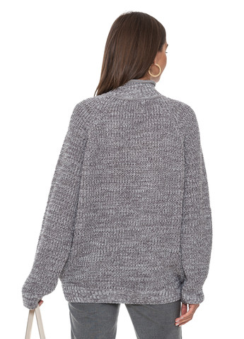 Серый меланжевый свитер крупной вязки. SVTR
