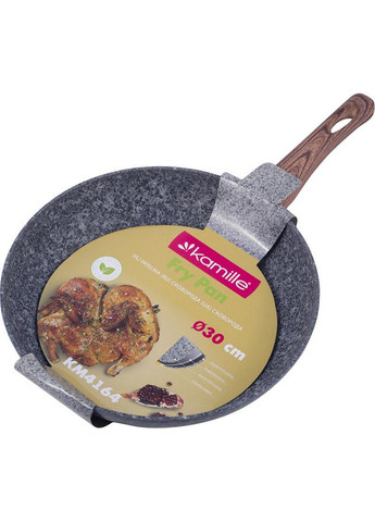 Сковорода Grey Marble індукційна з антипригарним покриттям Ø30х6 см Kamille (267149309)