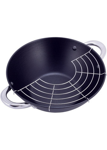 Котел чавунний "Wok", з антипригарним покриттям та аромо-кришкою Ø14,5хØ28х9,5 см Kamille (267149326)