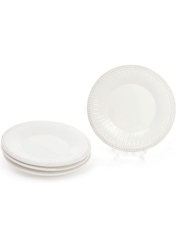 Набор 4 обеденные тарелки Stone Flower, "винтажная" керамика Ø20,2х2,2 см Bona (267148965)