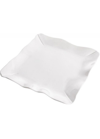 Тарелки квадратные White City Волн, набор 4 фарфоровые тарелки 20х20х1,5 см Bona (267148848)