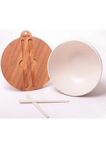 Миска из бамбукового волокна с бамбуковой крышкой и приборами Ø24,5х11,5 см Kamille (267149021)