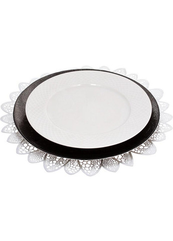 Блюдо сервировочное Silver Web декоративное, подставная тарелка Ø33х3 см Bona (267148986)