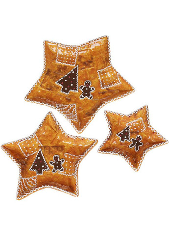 Набір 2 страви "Прянична Казка", кераміка, новорічні тарілки 24х24х3 см Bona (267149014)