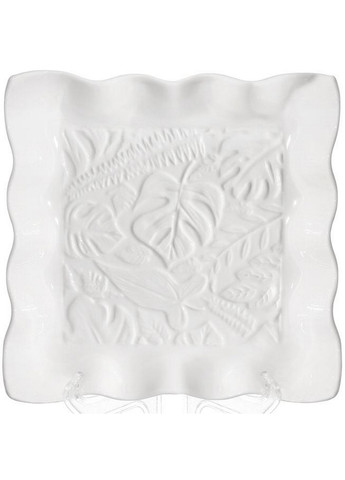 Набір 2 обідні тарілки квадратні "White City Монстера" порцеляна 30х30х7,5 см Bona (267148868)