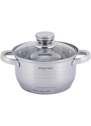 Набор 4 кастрюли Desiree из нержавеющей стали с 9-слойным индукционным дном Ø18х10 см, Ø18х11 см, Ø20х12 см, Ø24х13,5 см Kamille (267149308)