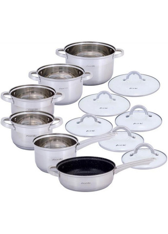 Набор кухонной посуды Mystery 12 предметов Ø16х10,5 см, Ø18х11,5 см, Ø20х12,5см, Ø24х14,5 см, Ø16х10,5 см, Ø24х7,5 см Kamille (267149387)