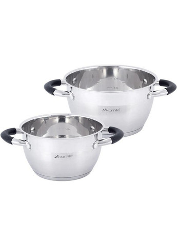 Набір 2 каструлі Marsaili з силіконовими ручками Ø16х10 см, Ø18х11 см Kamille (267149319)