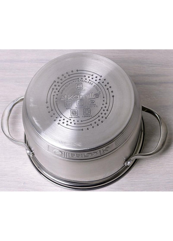 Каструля Mystery зі скляною кришкою, 7-шарове дно Ø24х14,5 см Kamille (267149372)