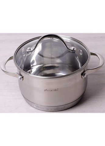 Каструля Mystery зі скляною кришкою, 7-шарове дно Ø24х14,5 см Kamille (267149372)