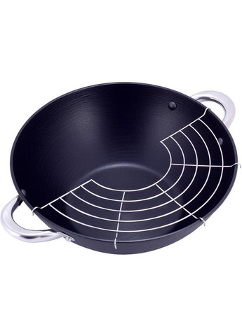 Казан чугунный "Wok", с антипригарным покрытием и аромо-крышкой Ø14,5Ø32х11см Kamille (267150094)