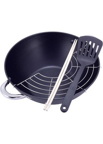 Казан чугунный "Wok", с антипригарным покрытием и аромо-крышкой Ø14,5Ø32х11см Kamille (267150094)