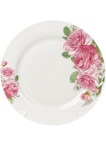 Набор 6 фарфоровых обеденных тарелок "Розовые розы" Ø27 см Bona (267149871)