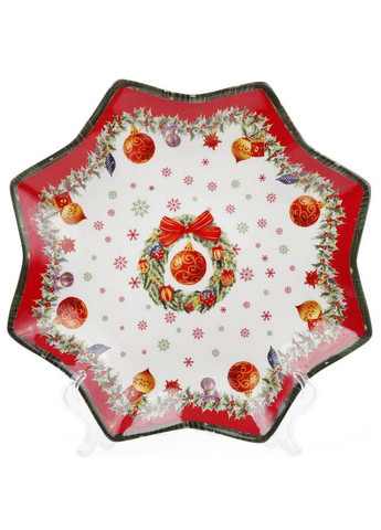 Тарелка фарфоровая "Рождественский орнамент" Ø25 см Bona (267149973)