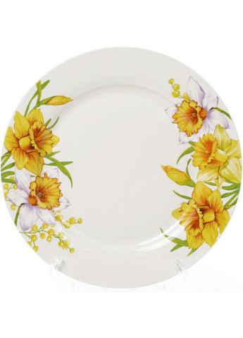 Набор 6 фарфоровых обеденных тарелок "Нарцисс" Ø27 см Bona (267149886)