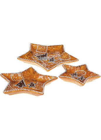 Набір 2 страви "Прянична Казка", кераміка, новорічні тарілки 24х24х3 см Bona (267149991)