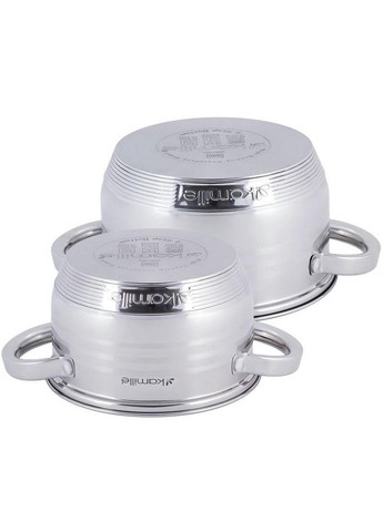 Набор 2 кастрюли Desiree из нержавеющей стали с мерной шкалой Ø16х10 см, Ø18х11 см Kamille (267150116)