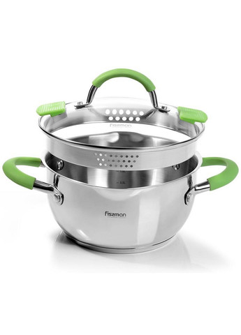 Каструля Charlotte з кришкою-друшляком Ø24х Ø19х12,5 см Fissman (267150192)