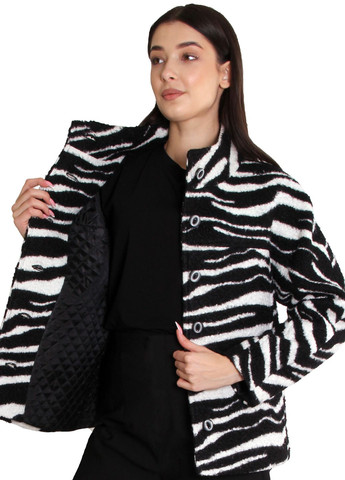 Чорно-біла демісезонна куртка із візарунком "зебра". Anna Dali