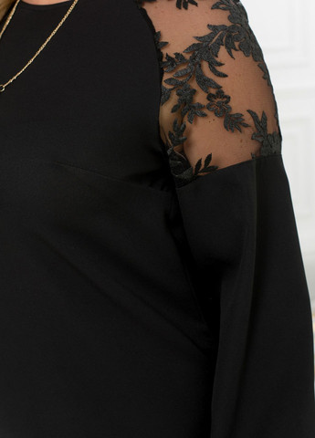 Черное вечернее платье с кружевами No Brand однотонное