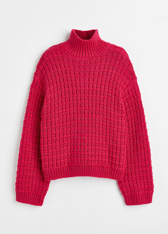 Малиновый зимний свитер оверсайз H&M